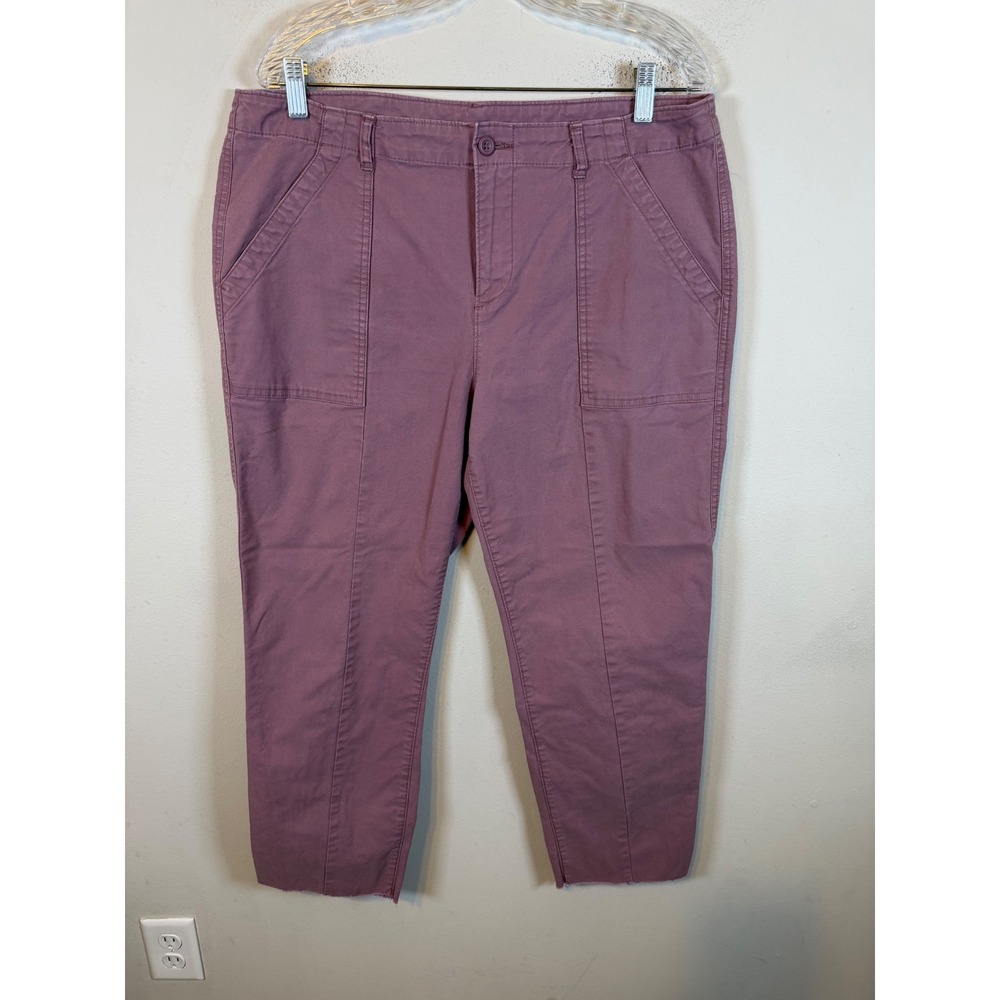 Old Navy Womens Cropped Pants Raw Hem Mauve Pink Size 14